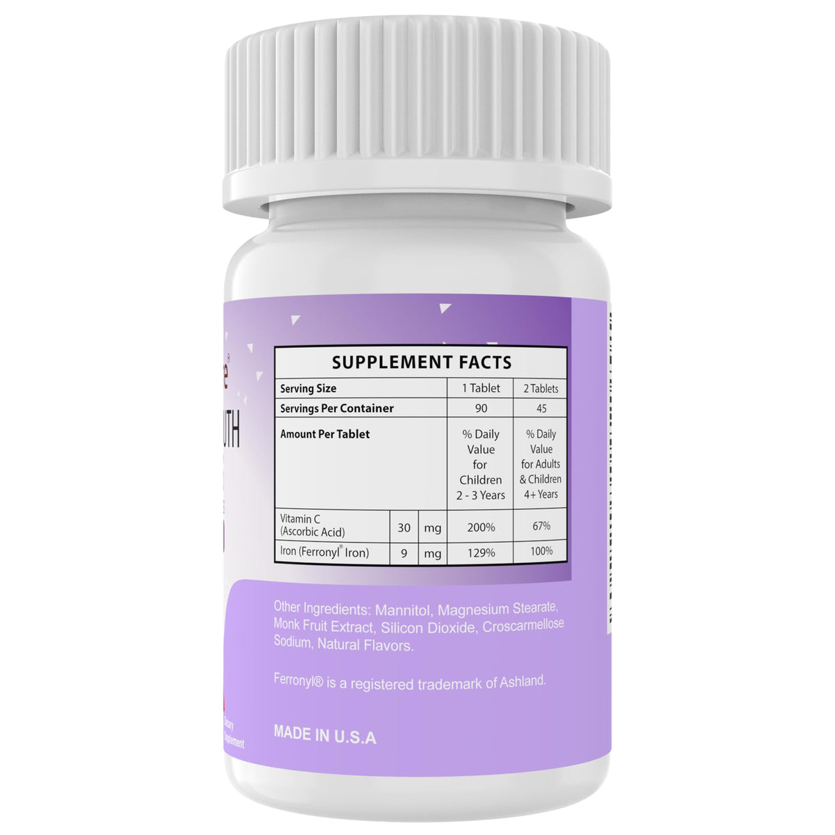 NutritiPure Fer 9mg arôme raisin emballage