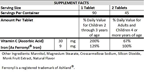 NutritiPure Fer 9mg avec vitamine C pour enfants