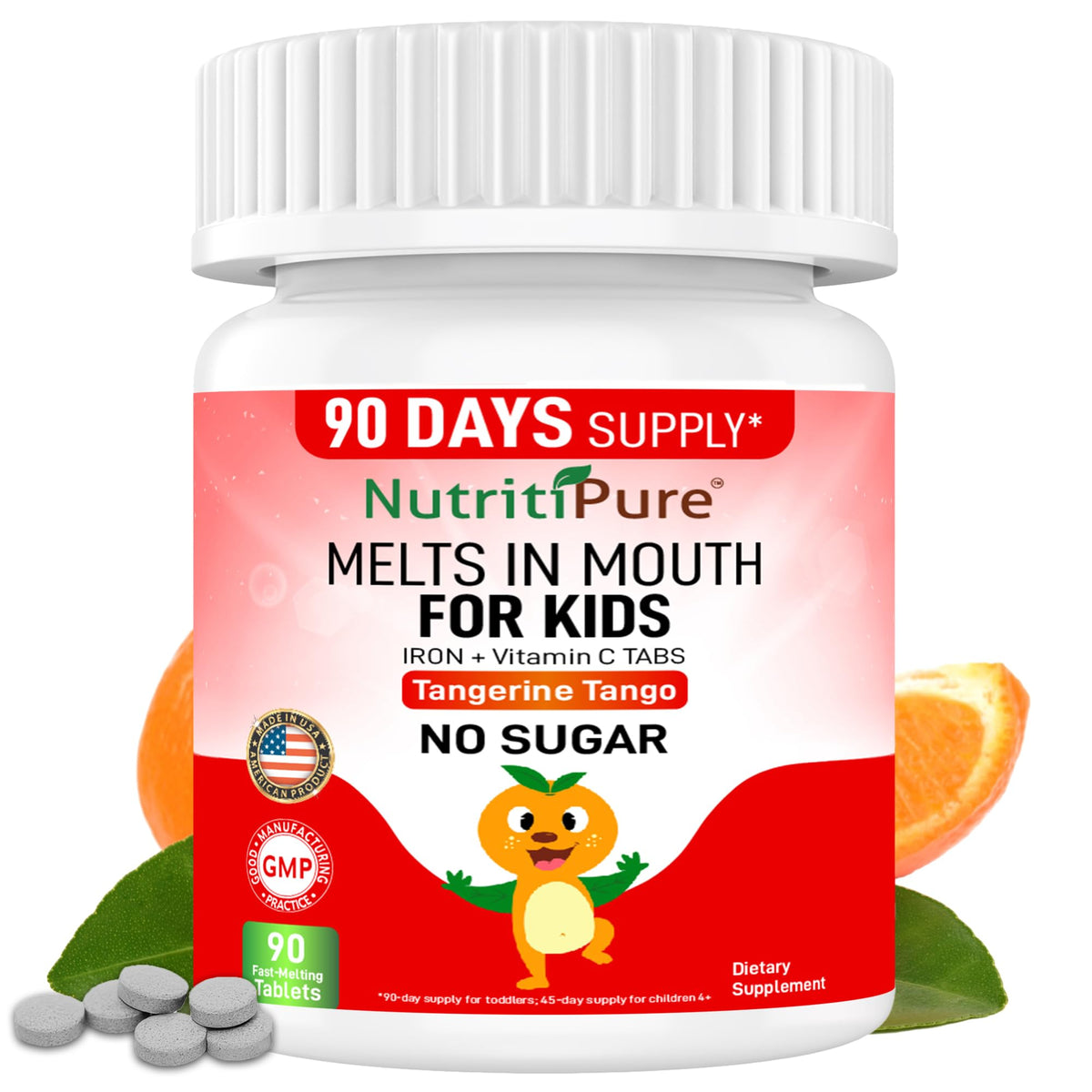 NutritiPure Fer 9mg comprimés orange 90 unités vue avant