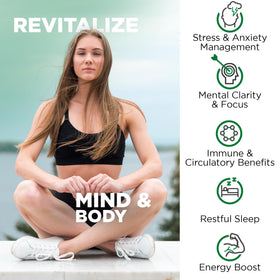 Nutrivein Ashwagandha Racine 1600 mg capsules avec une main tenant une capsule