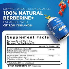 Nutrivein Berbérine 1200 mg 120 capsules avec étiquette