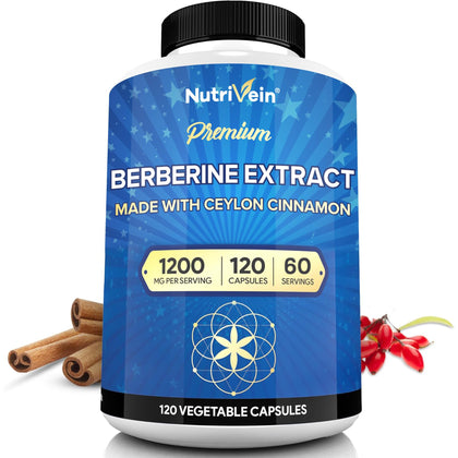 Nutrivein Berbérine 1200 mg 120 capsules vue de face