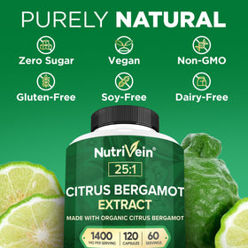 Nutrivein Complément Alimentaire Bergamote Italienne 1400mg et ingrédients