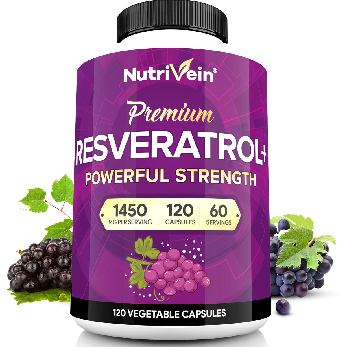 Nutrivein complément alimentaire Resvératrol 1450 mg gélules vue avant