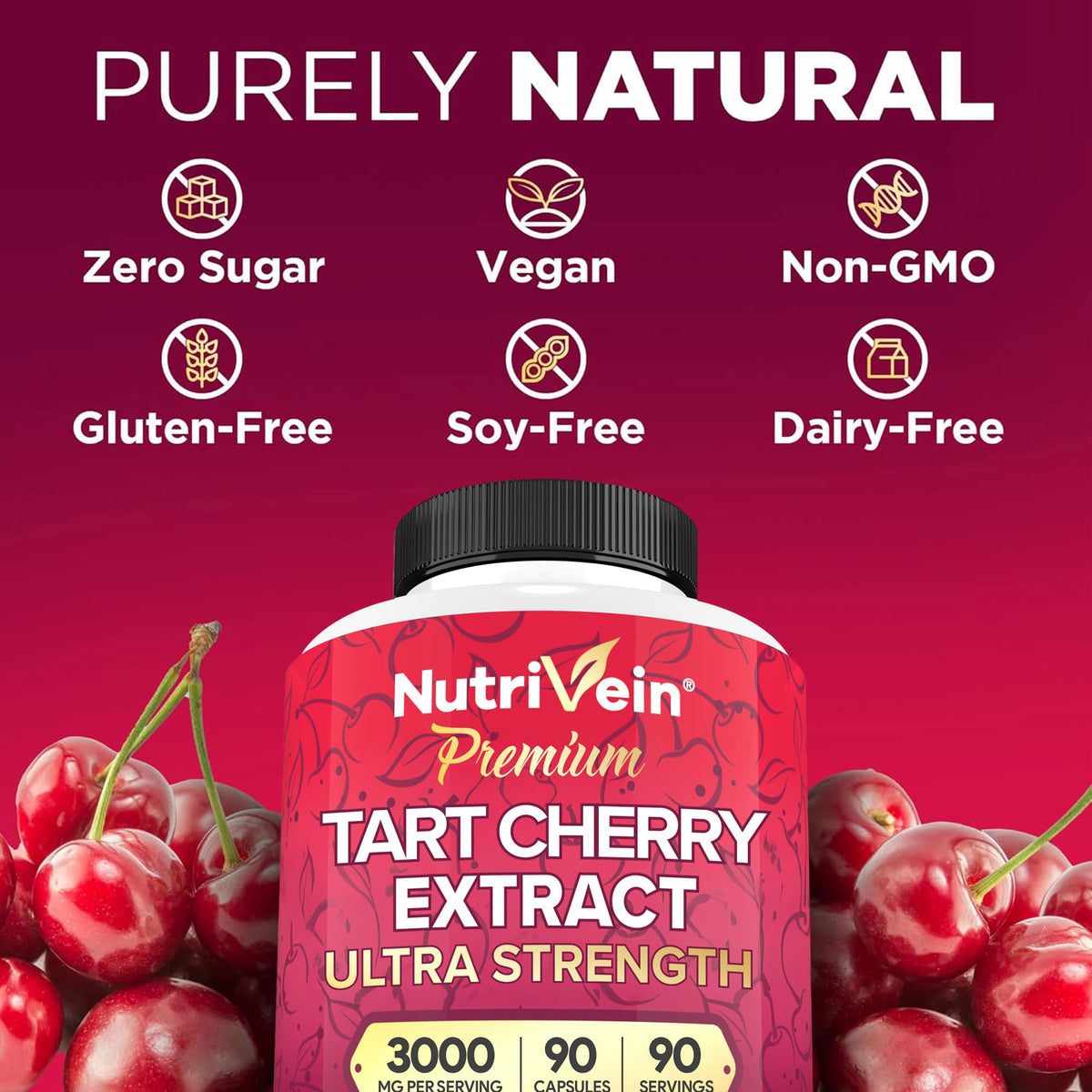 Nutrivein Extrait de Cerise Acide - Gélules sur un fond blanc