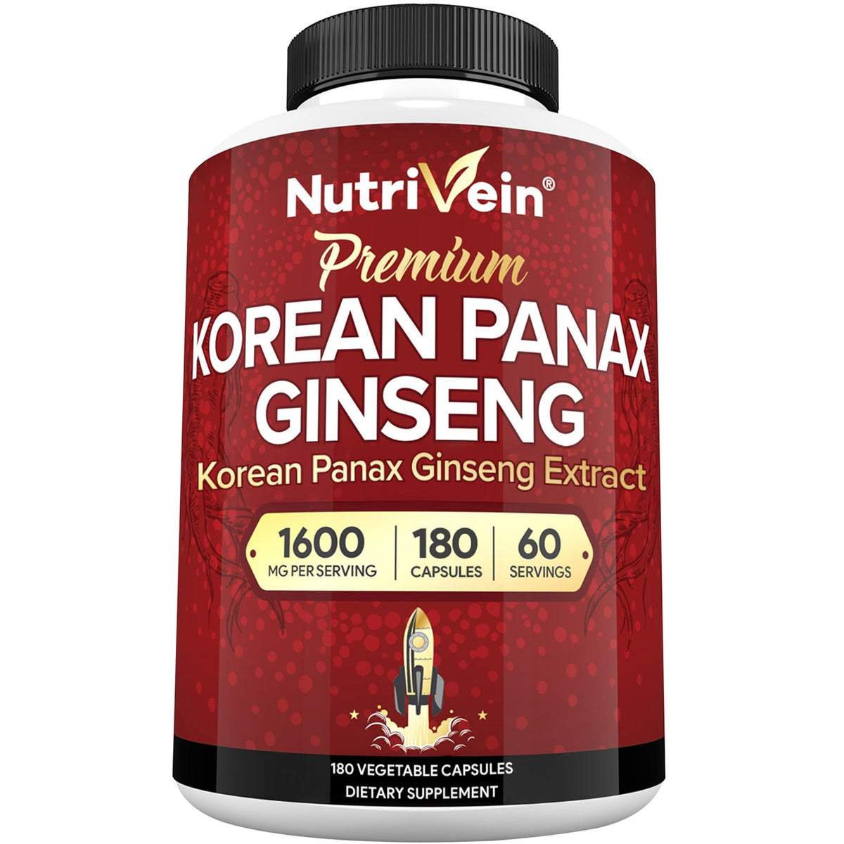 Nutrivein Ginseng Rouge Coréen 1600 mg capsule front view