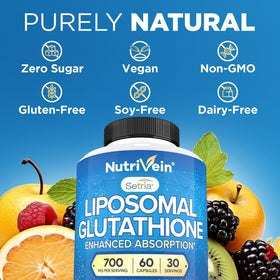 Nutrivein Liposomal Glutathione 700 mg - arrière du flacon