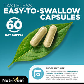 Nutrivein Mousse de Mer 1600 mg capsules avec un verre d'eau