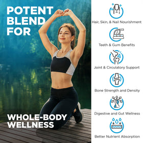 Nutrivein Multi Collagen Peptides 2250 mg 180 Capsules - étiquette avec ingrédients