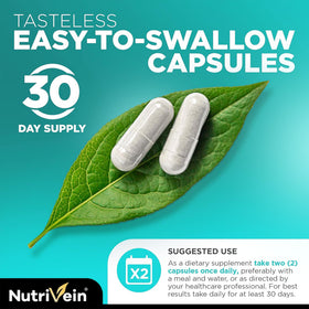 Nutrivein Quercetine avec Zinc, flacon ouvert avec capsules