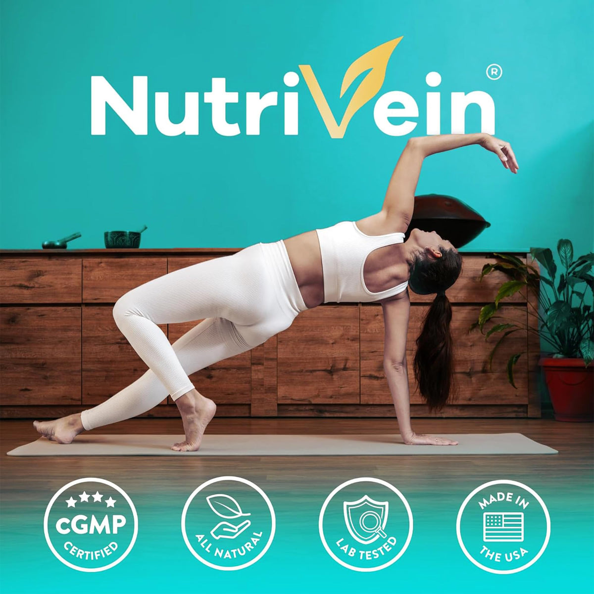 Nutrivein Quercetine avec Zinc, présentation du produit sur une table