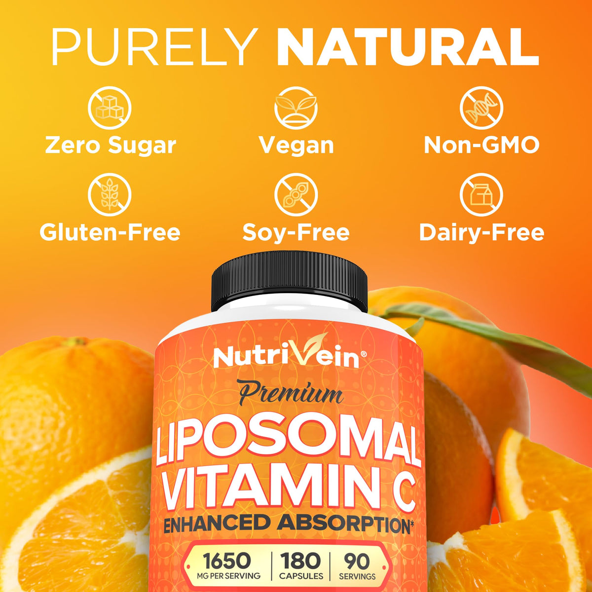 Nutrivein Vitamine C Liposomale 1650 mg - étiquette du produit