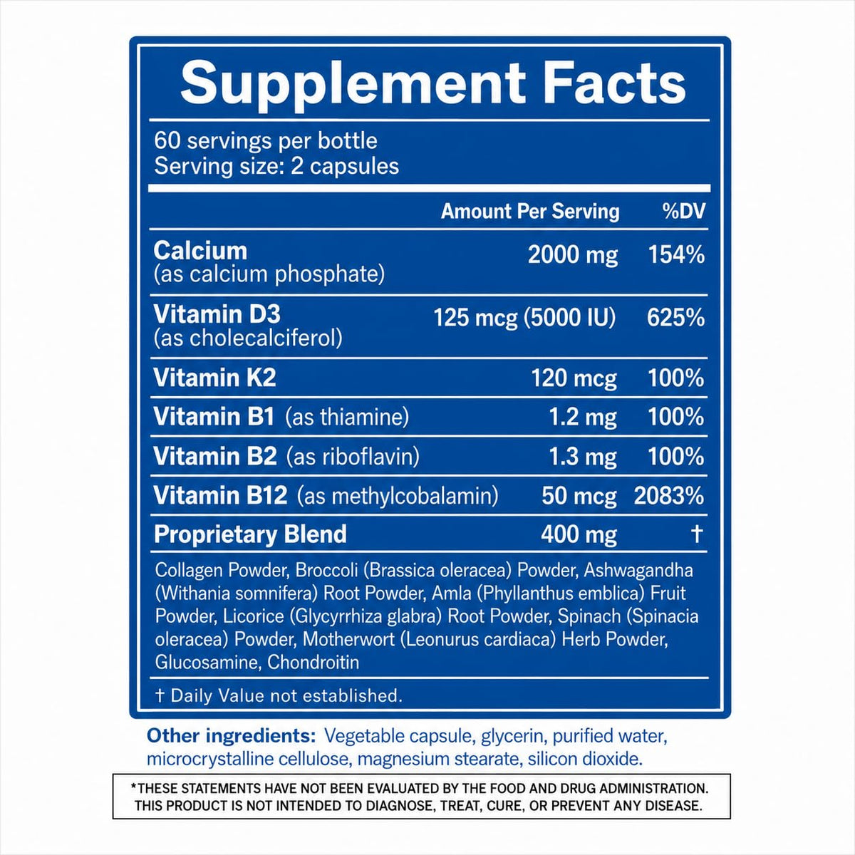 Nutriview Calcium 2000 mg D3 K2 B12 Glucosamine en contexte de style de vie