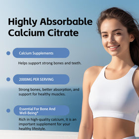 Nutriview Calcium 2000 mg D3 K2 B12 Glucosamine étiquette du produit