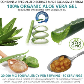 NutriWorth Aloe Vera 100 capsules, étiquette détaillée