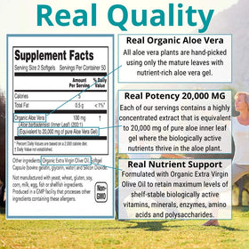 NutriWorth Aloe Vera 100 capsules, vue de côté