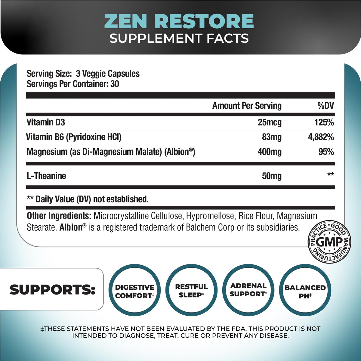 Nutrology Zen Restore 400mg Magnésium Malate - capsules