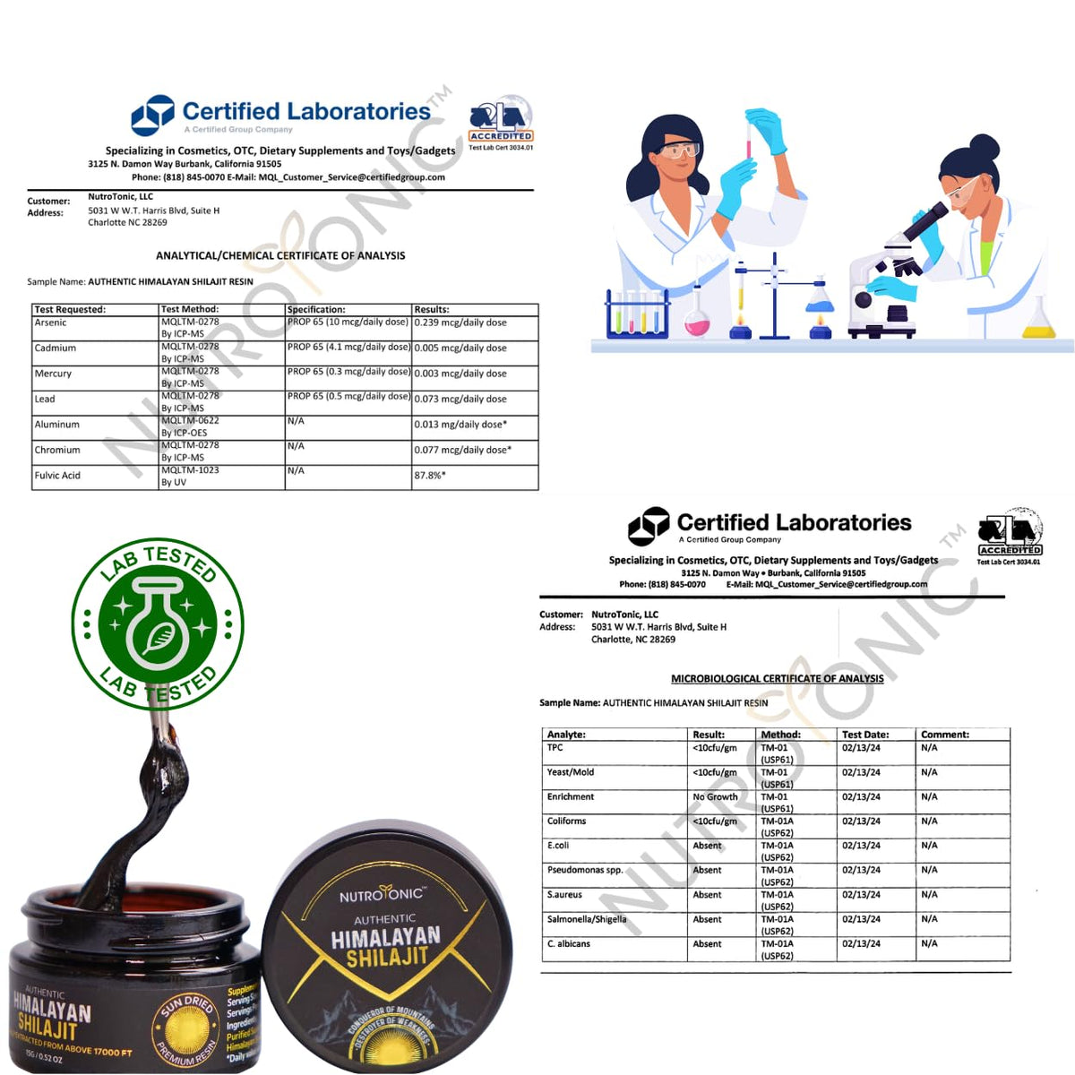 NutroTonic Shilajit A+ 91g avec des ingrédients naturels