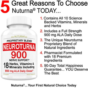 Nuturna Acide Alpha-Lipoïque 180 Capsules étiquette et ingrédients