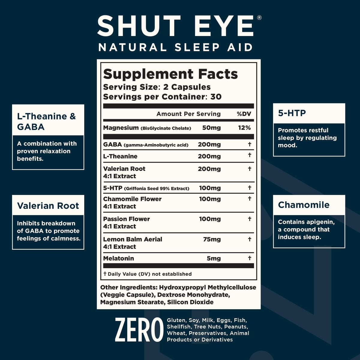 Nuvana Shut Eye boîte contenant 60 capsules