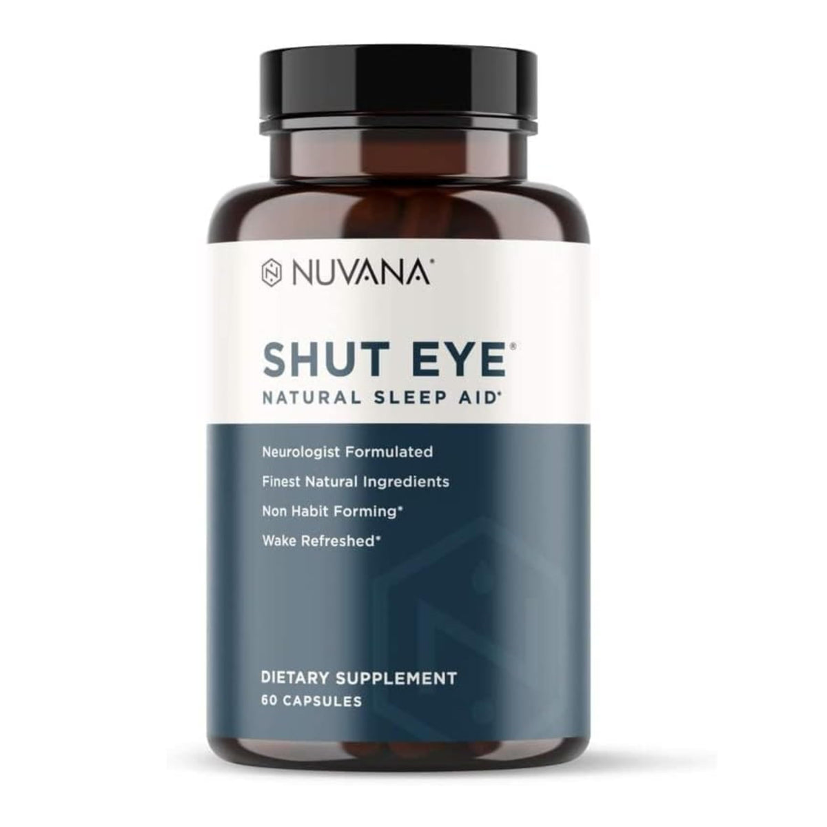 Nuvana Shut Eye Complément Alimentaire Sommeil 60 Capsules vue de face