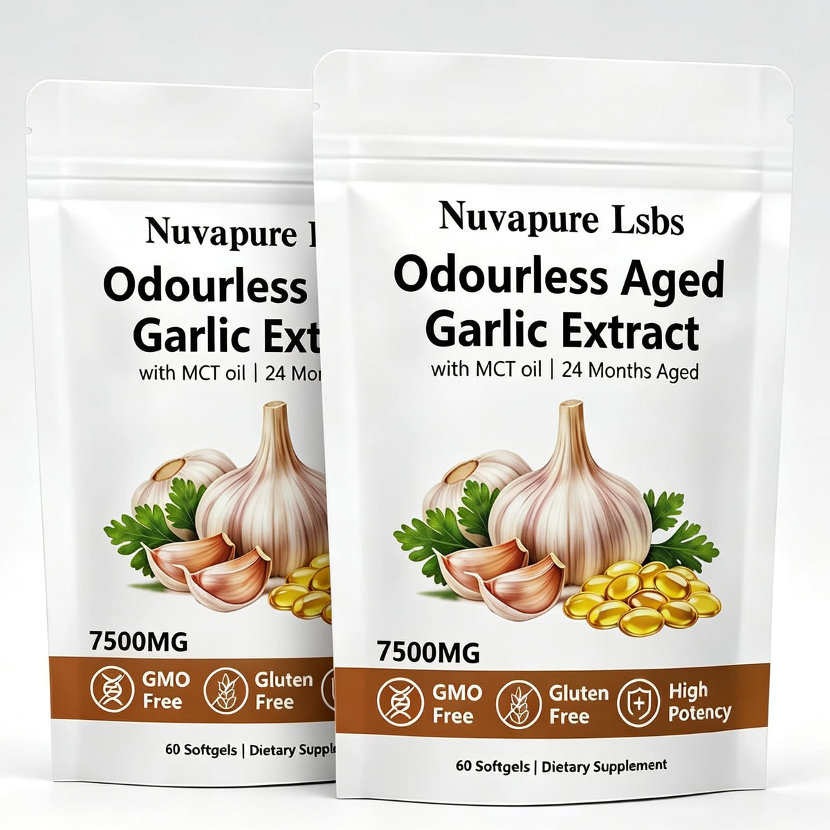 Nuvapure Aged Garlic 60 capsules vue de face avec emballage