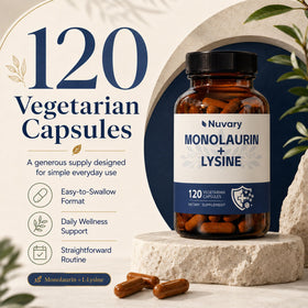 Nuvary monolaurine et lysine, étiquette et informations nutritionnelles