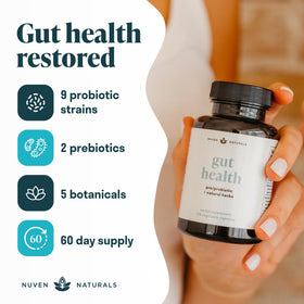 Nuven Naturals Complément Alimentaire 3-en-1 capsules dans un verre