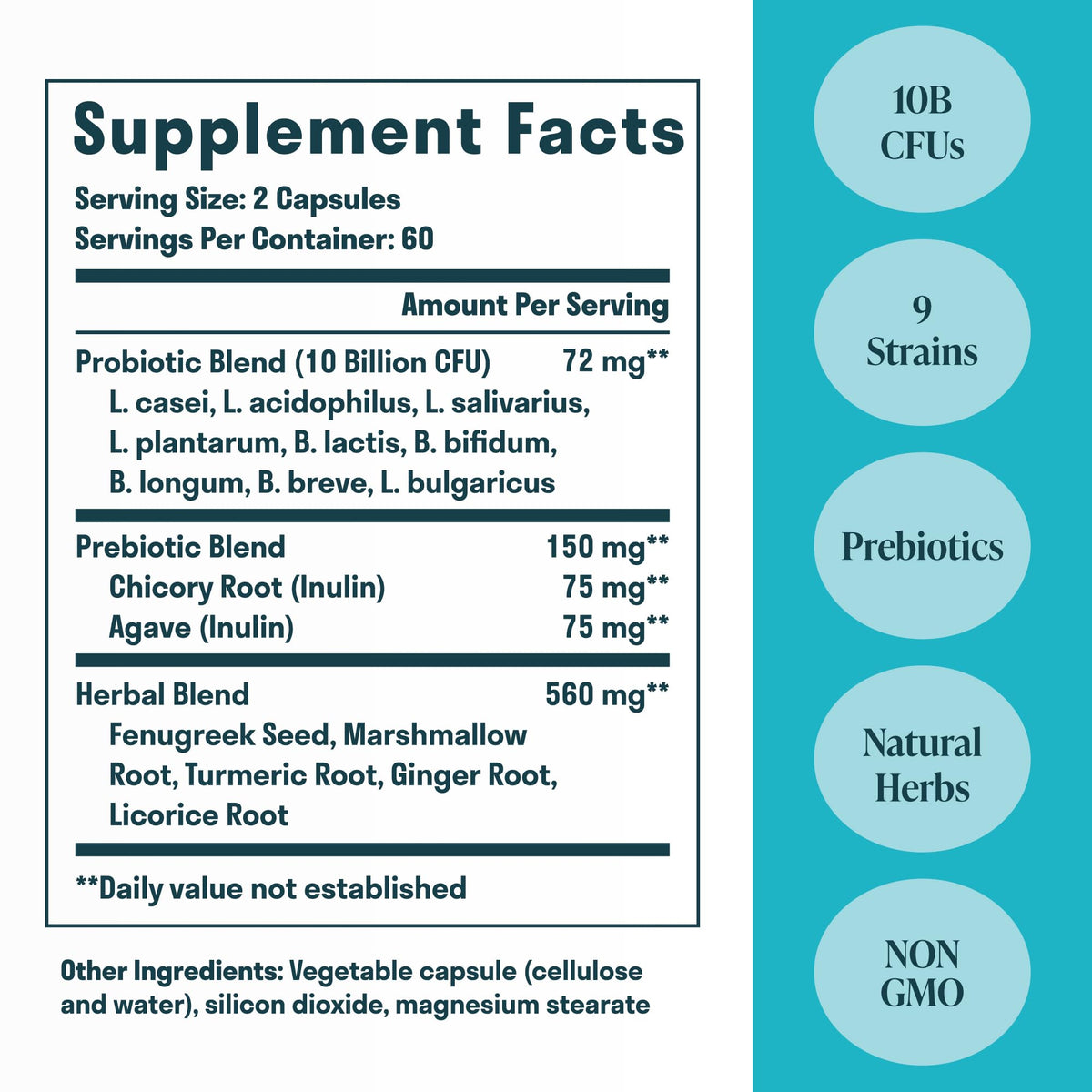 Nuven Naturals Complément Alimentaire 3-en-1 capsules sur une surface blanche