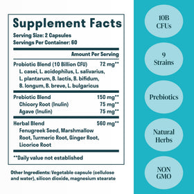 Nuven Naturals Complément Alimentaire 3-en-1 capsules sur une surface blanche