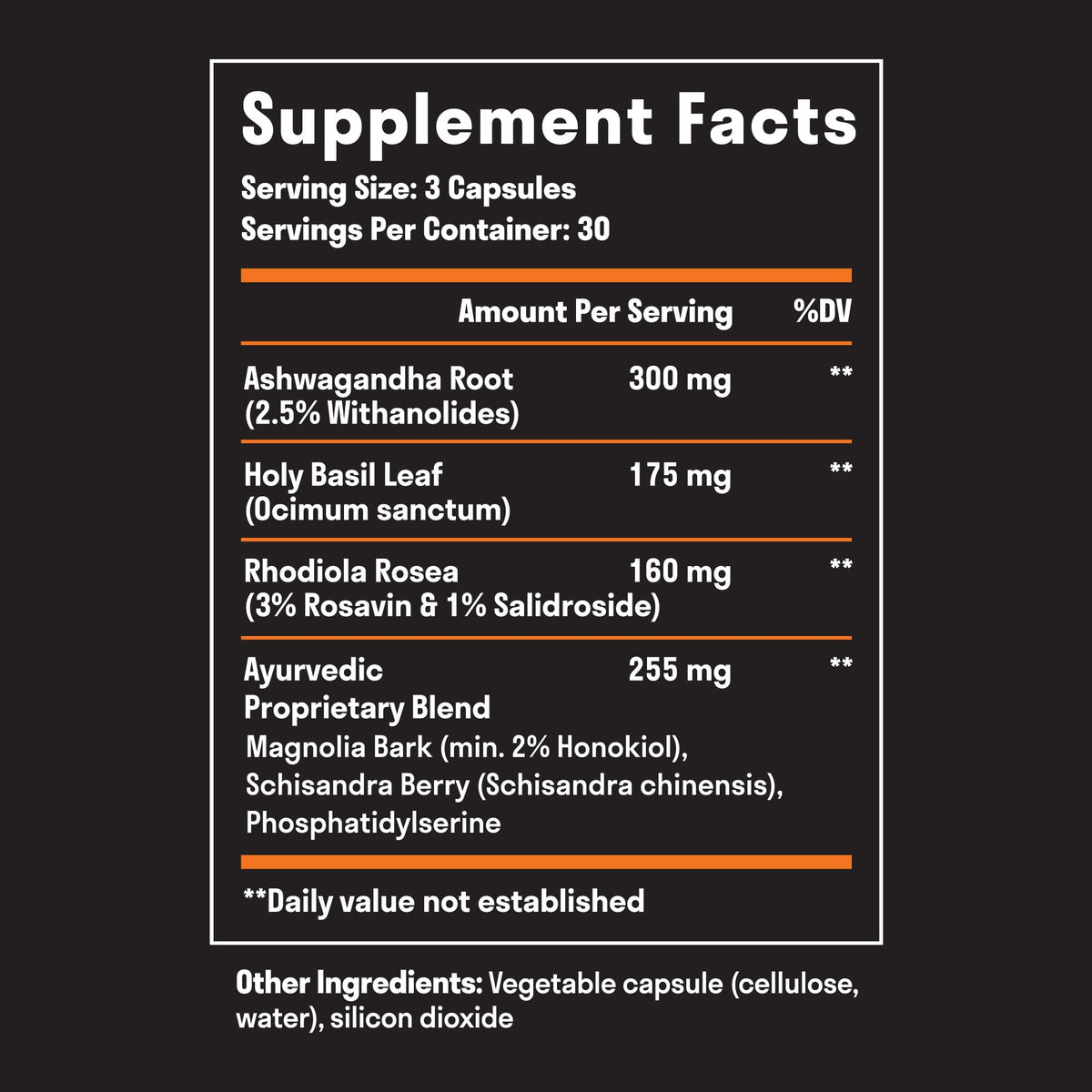 Nuven Naturals Complément Alimentaire Soutien Surrénalien 90 Capsules vue de dos