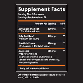 Nuven Naturals Complément Alimentaire Soutien Surrénalien 90 Capsules vue de dos