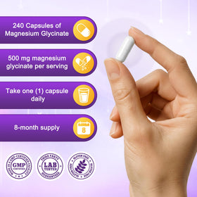 NuvitaGarden Magnésium Glycinate 500mg étiquette du produit