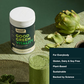 Nuzest Good Green Vitality poudre de super aliments 372g et son emballage