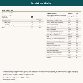 Nuzest Good Green Vitality poudre de super aliments 372g sur une table