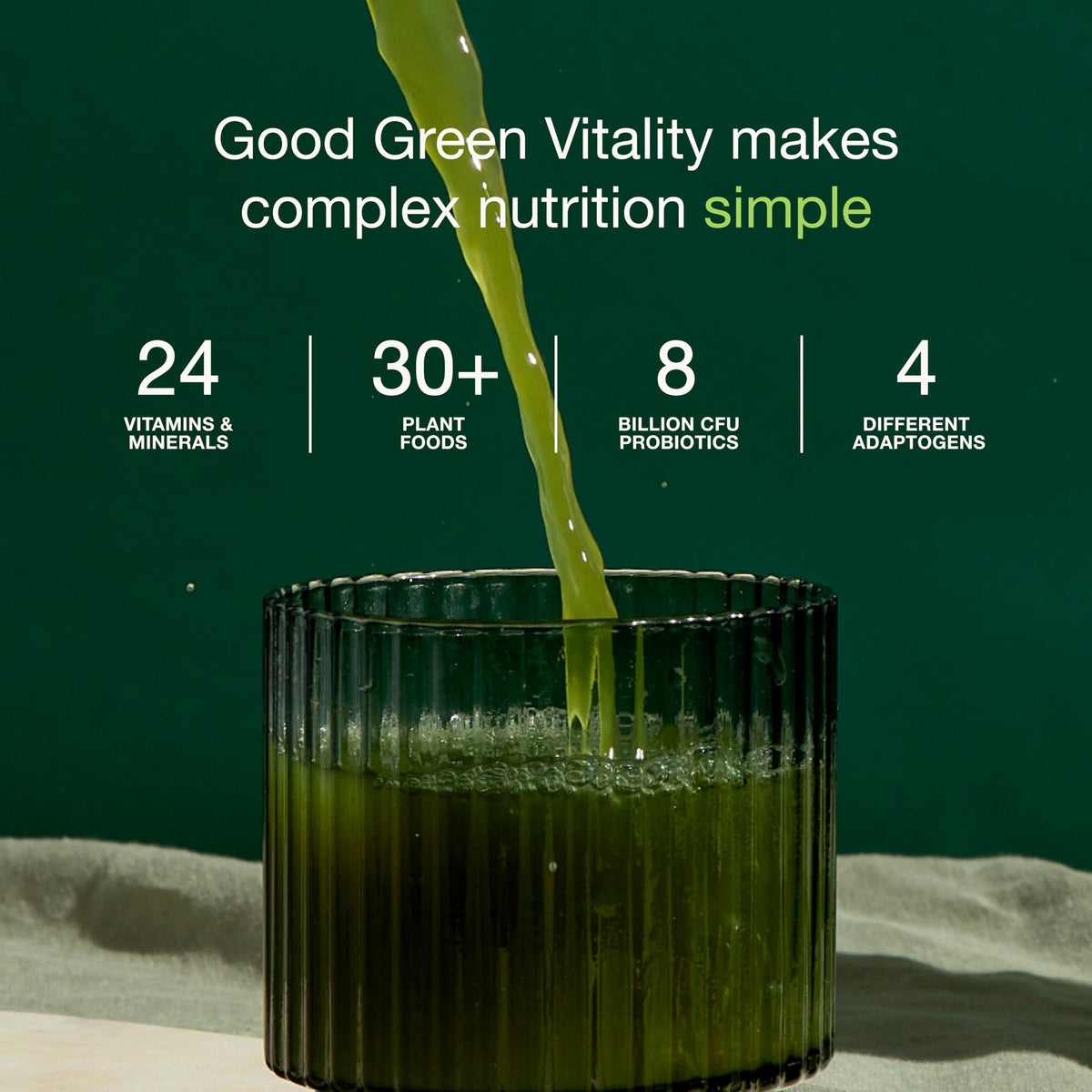 Nuzest Good Green Vitality poudre de super aliments 372g vue arrière