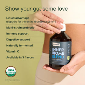 Nuzest Inner Biome Blend Probiotique Liquide 500ml avec verre