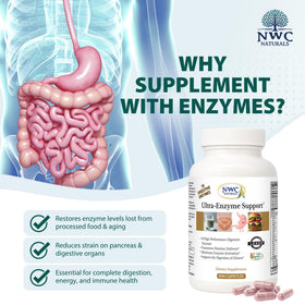 NWC Naturals Ultra-Enzyme Support, étiquette et ingrédients