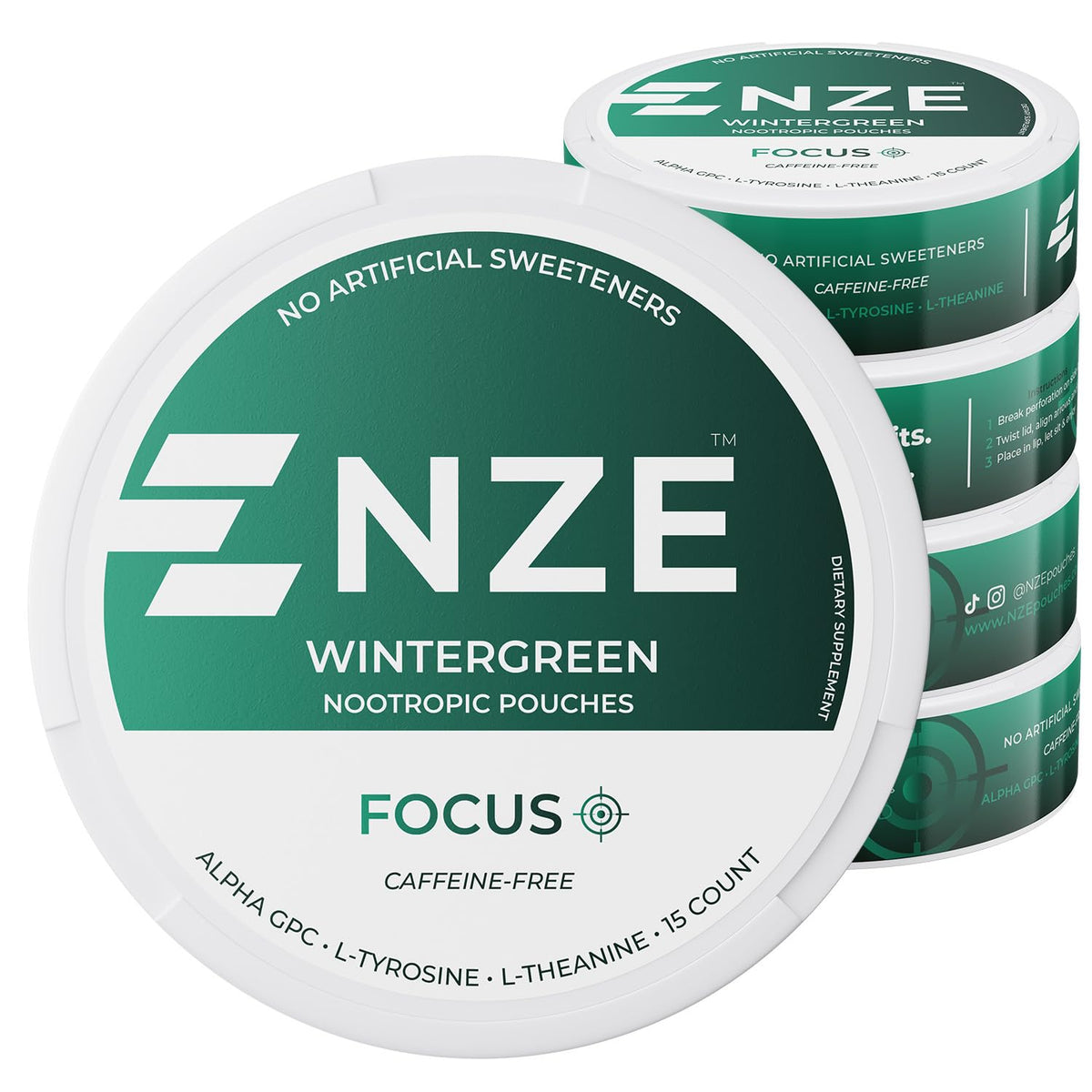 NZE Poches Nootropiques Sans Caféine canette vue de face