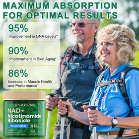 O NATURE. ZIRAN NAD+ Resvératrol 910mg 120 capsules avec d'autres compléments alimentaires