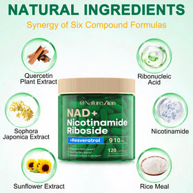 O NATURE. ZIRAN NAD+ Resvératrol 910mg 120 capsules avec étiquette