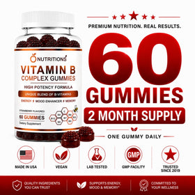 O NUTRITIONS Gummies Vitamine B Complex, gros plan sur une gummy