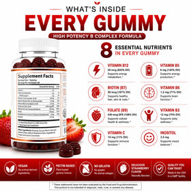 O NUTRITIONS Gummies Vitamine B Complex, pot avec étiquette