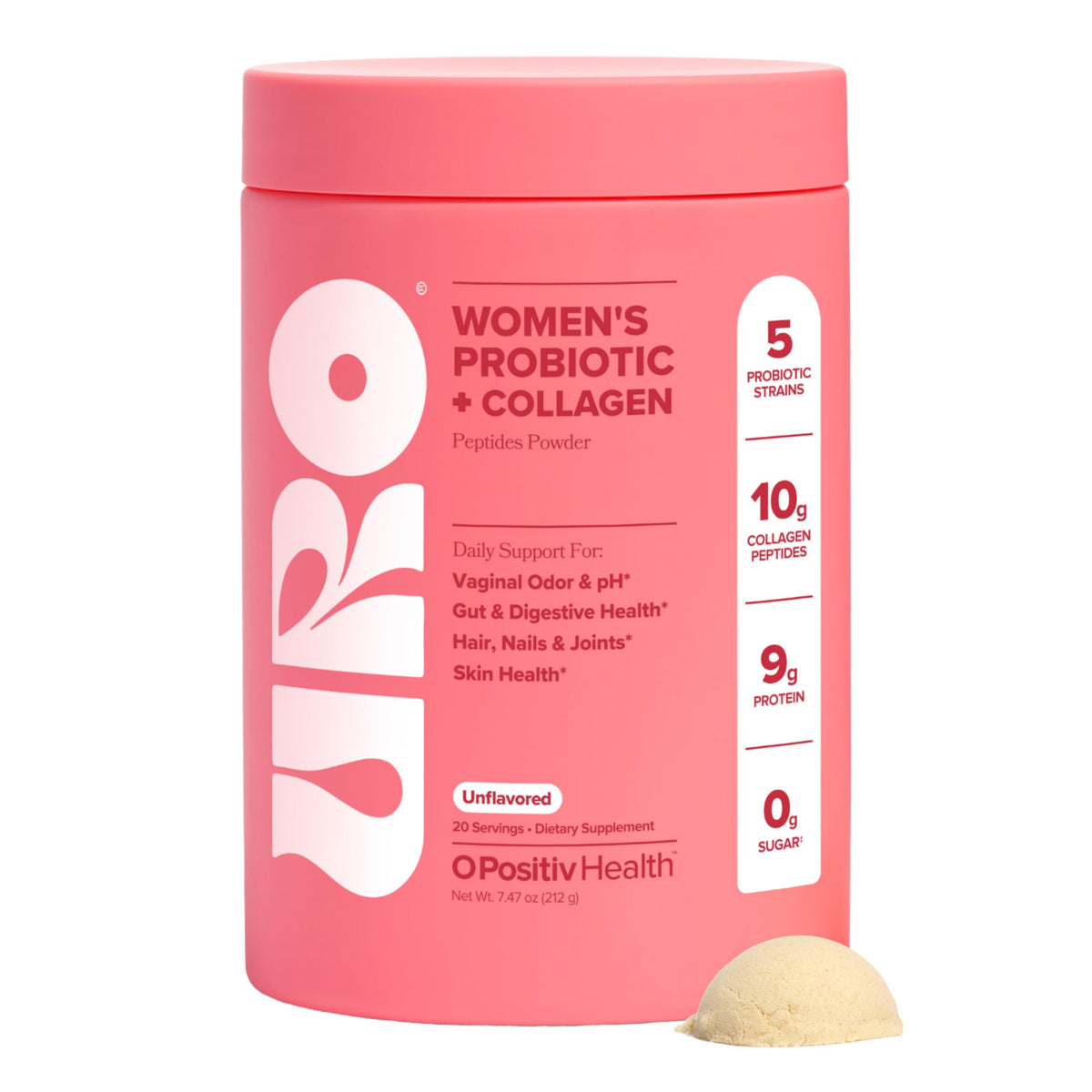 O Positiv URO Probiotic + Collagen Poudre 20 Portions vue avant