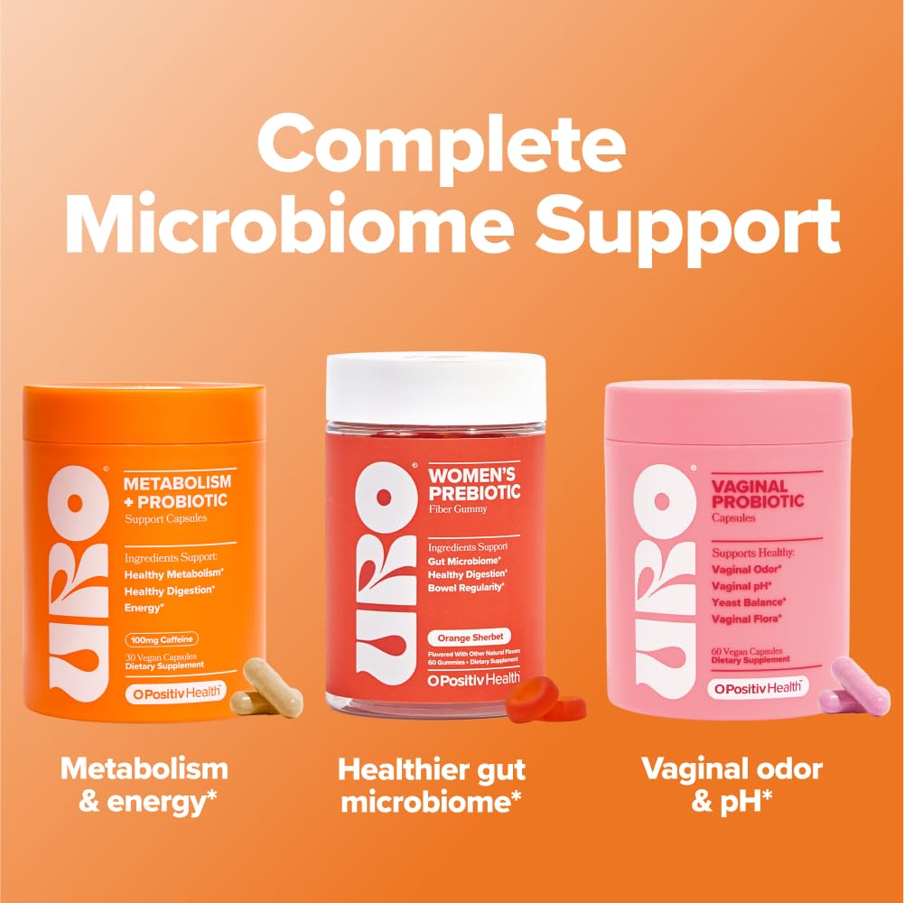 O Positiv URO Probiotique capsules en groupe sur un fond clair