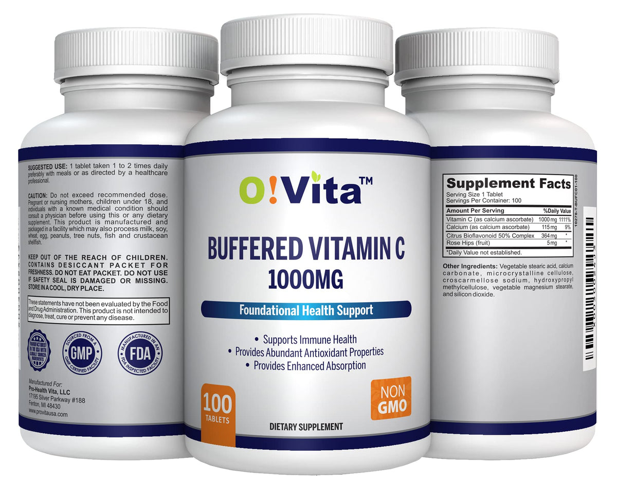 O!VITA Vitamine C 1000mg comprimés ouverts