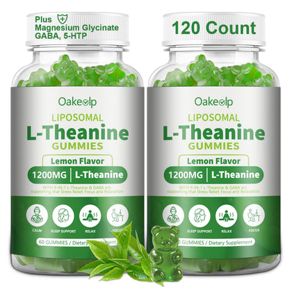 Oakevlp Gummies L-Theanine 1200mg vue de face avec emballage