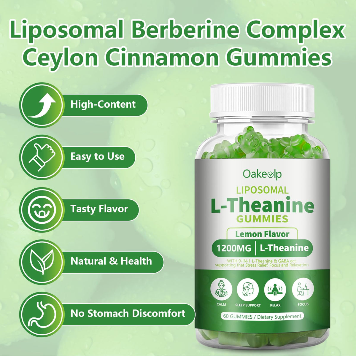 Oakevlp Gummies L-Theanine Liposomal 1200mg nutritional information