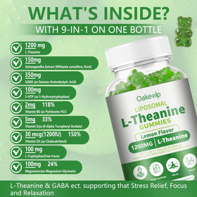Oakevlp Gummies L-Theanine Liposomal 1200mg side view of packaging