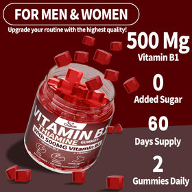 OALSE Gummies B1 Vegan 500mg présentées dans un bol